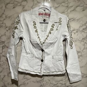 Love Stitch Two Button Embroidered Jacket